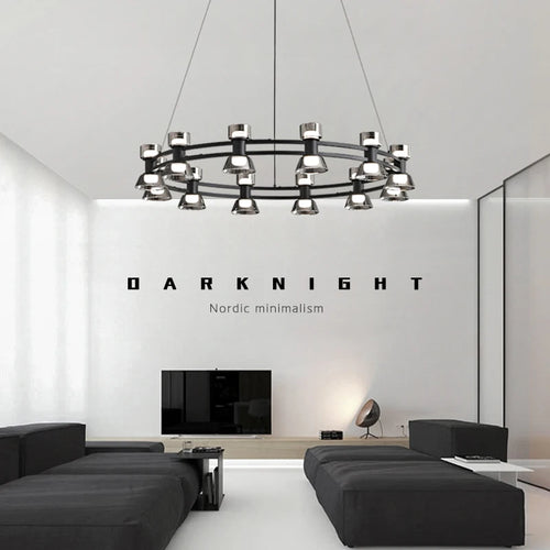 lustre créatif en cuivre et verre design moderne