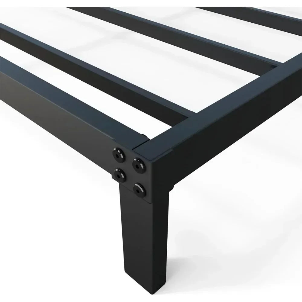 8 inch California King Size Bed Frame, No Spring, No Noise, Easy to Assemble, Black, Heavy Duty Metal Platform Bed Frame - vue 4 sur 7