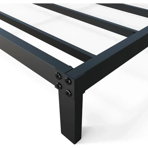 8 inch California King Size Bed Frame, No Spring, No Noise, Easy to Assemble, Black, Heavy Duty Metal Platform Bed Frame - vue 5 sur 7
