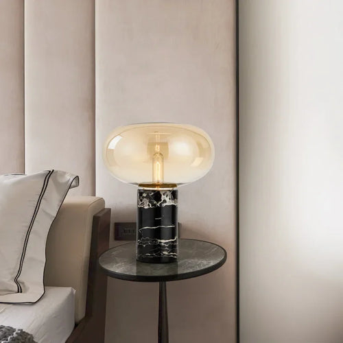 Minimalist Marble Decoration Desk Lamp Glass Desk Light for Bedroom - vue 5 sur 10