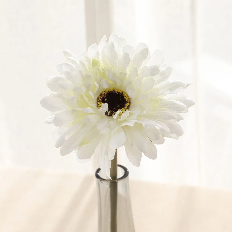 lot de têtes de fleurs artificielles gerbera pour décoration intérieure et extérieure - vue 5 sur 11