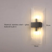 applique murale mini en verre et acier inoxydable pour divers espaces