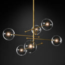 SANDYHA Art moderne boule de verre lustres Design nordique noir or lampe à LED pour salon chambre décor à la maison suspension