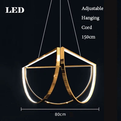 lustre géométrique à led design moderne éclairage intérieur tendance - vue 10 sur 11