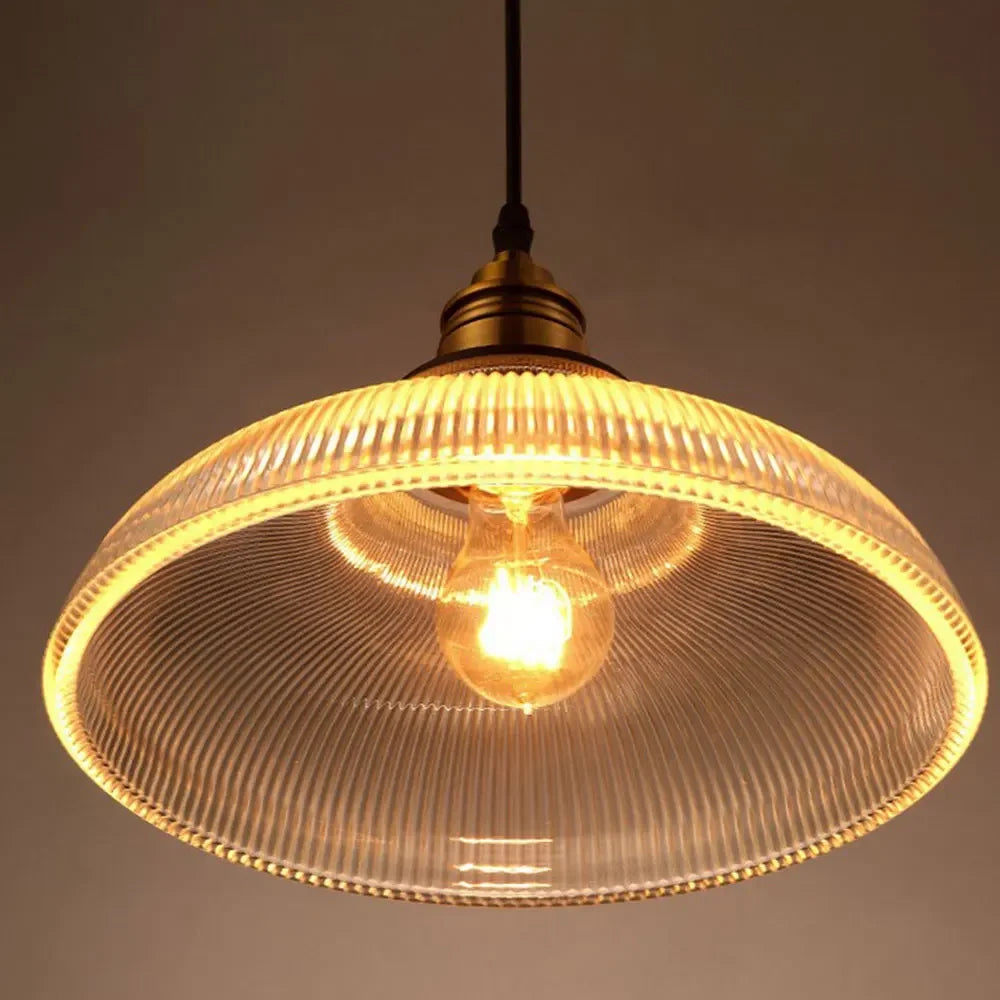 suspension vintage en verre transparent créative lumineuse - vue 6 sur 7