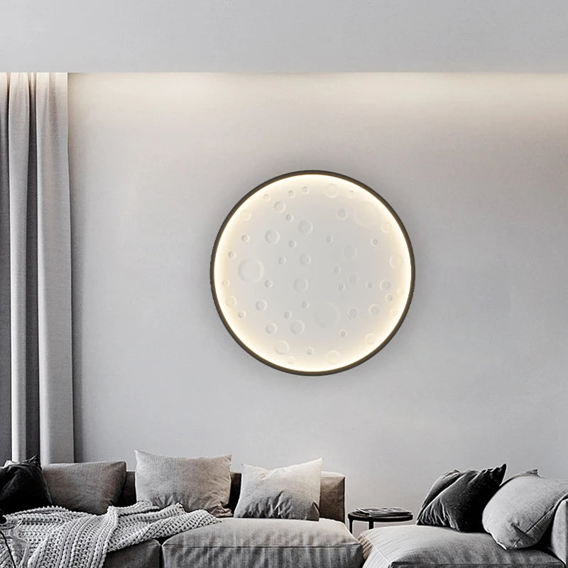 applique murale créative moderne nordique en forme de lune sans câblage - vue 5 sur 10
