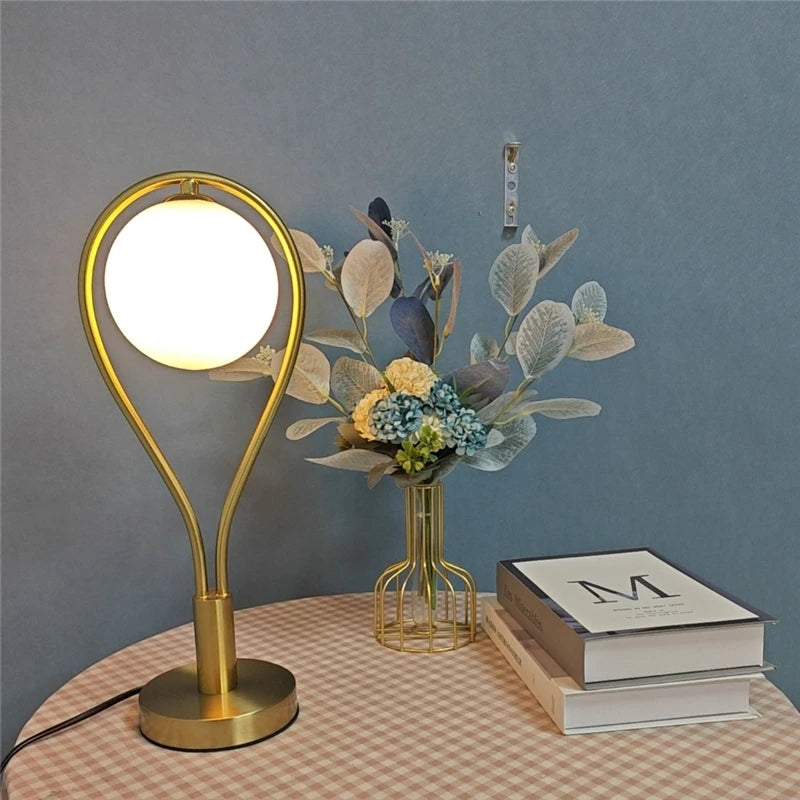 lampes de sol led artistiques en forme de raquette avec boule de verre - vue 3 sur 7