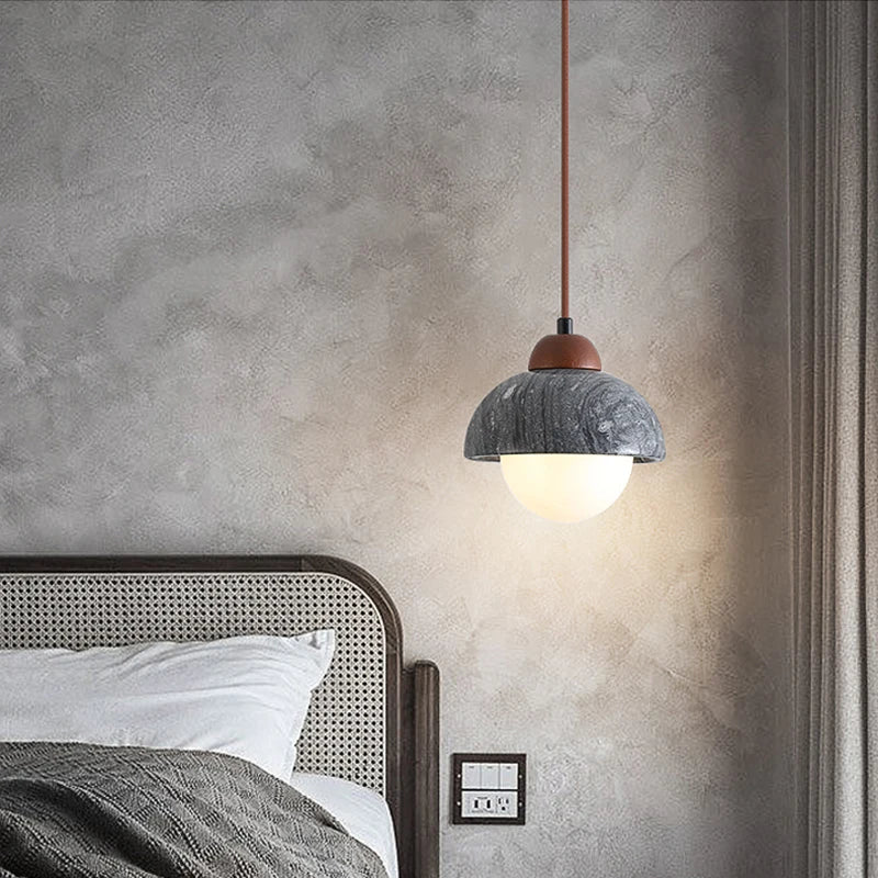 suspension LED en marbre design wabi sabi moderne