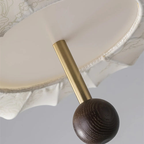 plafonnier en tissu style français rétro en bois massif