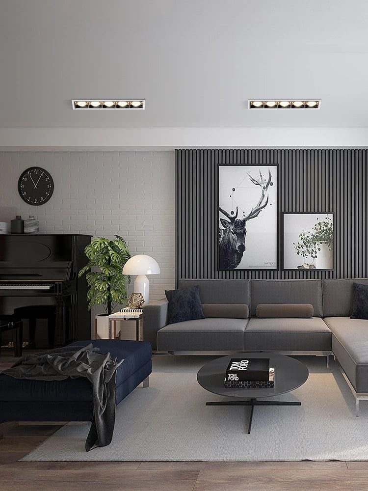 led bande projecteur linéaire anti-éblouissement grille cob intégrée - vue 4 sur 10