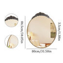 LUVODI Baroque Brass Round Wall Decor Mirror Resin Rose Pattern Metal Frame Art Mirror for Living Room,Bathroom Decoration