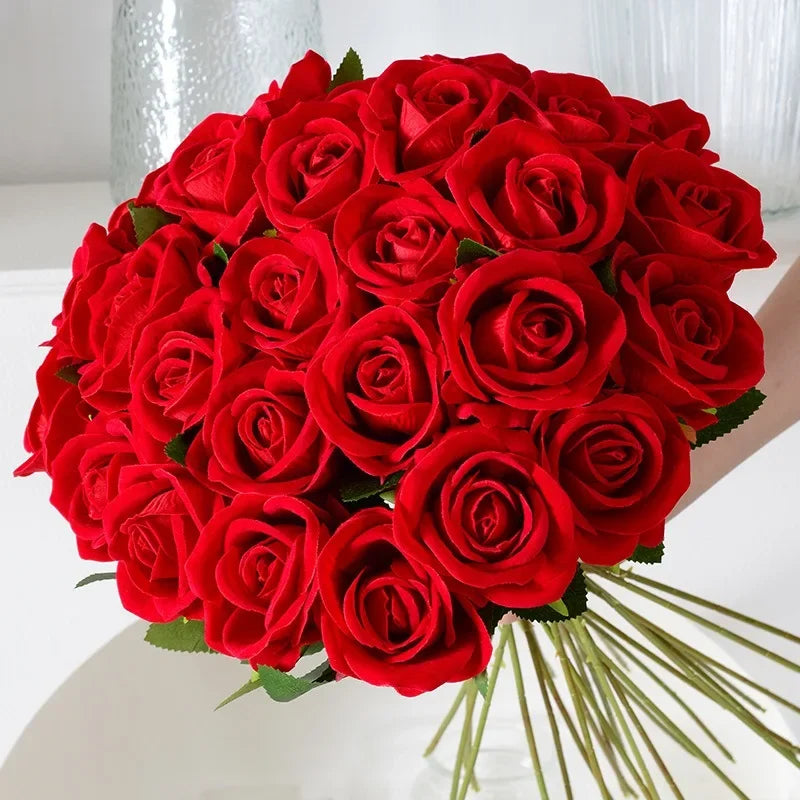 lot de 100 roses artificielles pour décoration mariage fête - vue 2 sur 18