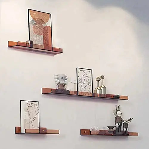 Acrylic Shelf for Wall Storage,Floating Bookshelves,Display Shelf Organizer for Bathroom,Bedroom,Living Room,Kitchen,Room Decor - vue 4 sur 47