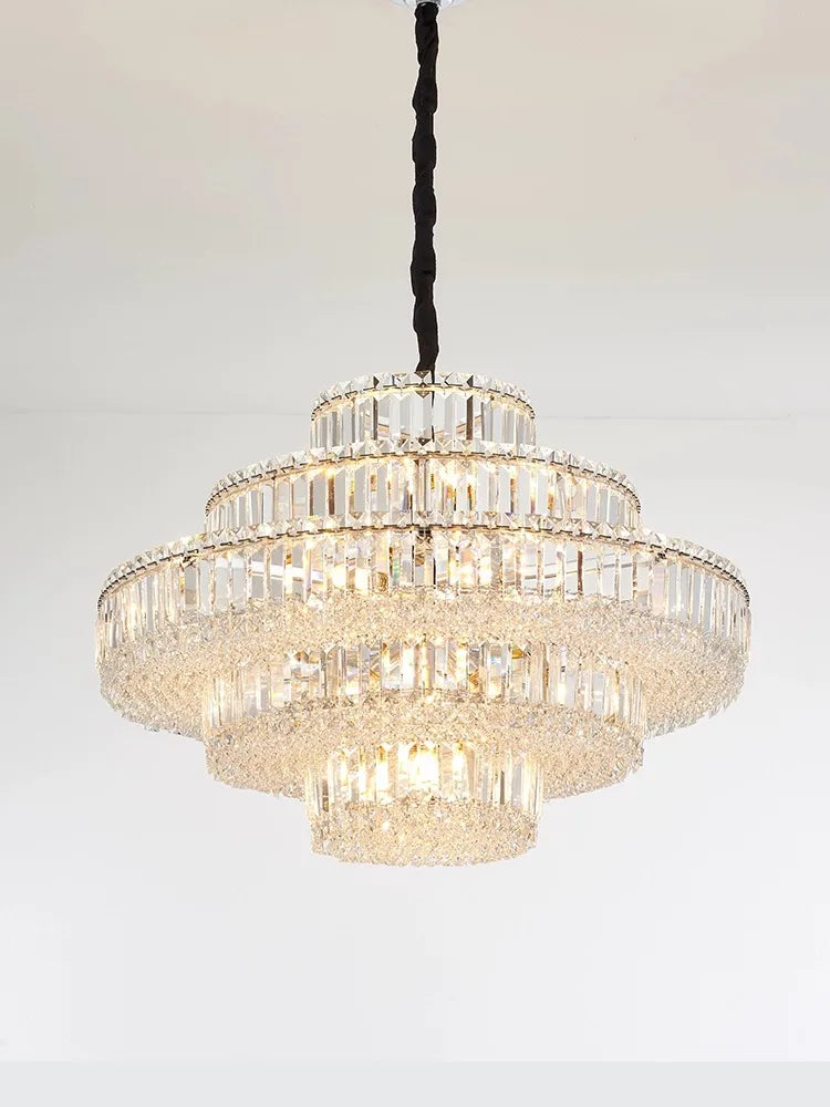 lustre led en cristal k9 rétro moderne de luxe - vue 6 sur 5