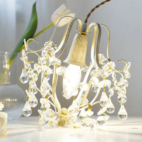 suspension rétro en cristal forme goutte d'eau pour décoration élégante - vue 6 sur 8