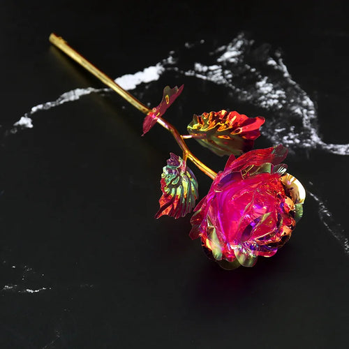 fleur de rose artificielle en métal doré décorative à offrir - vue 17 sur 19