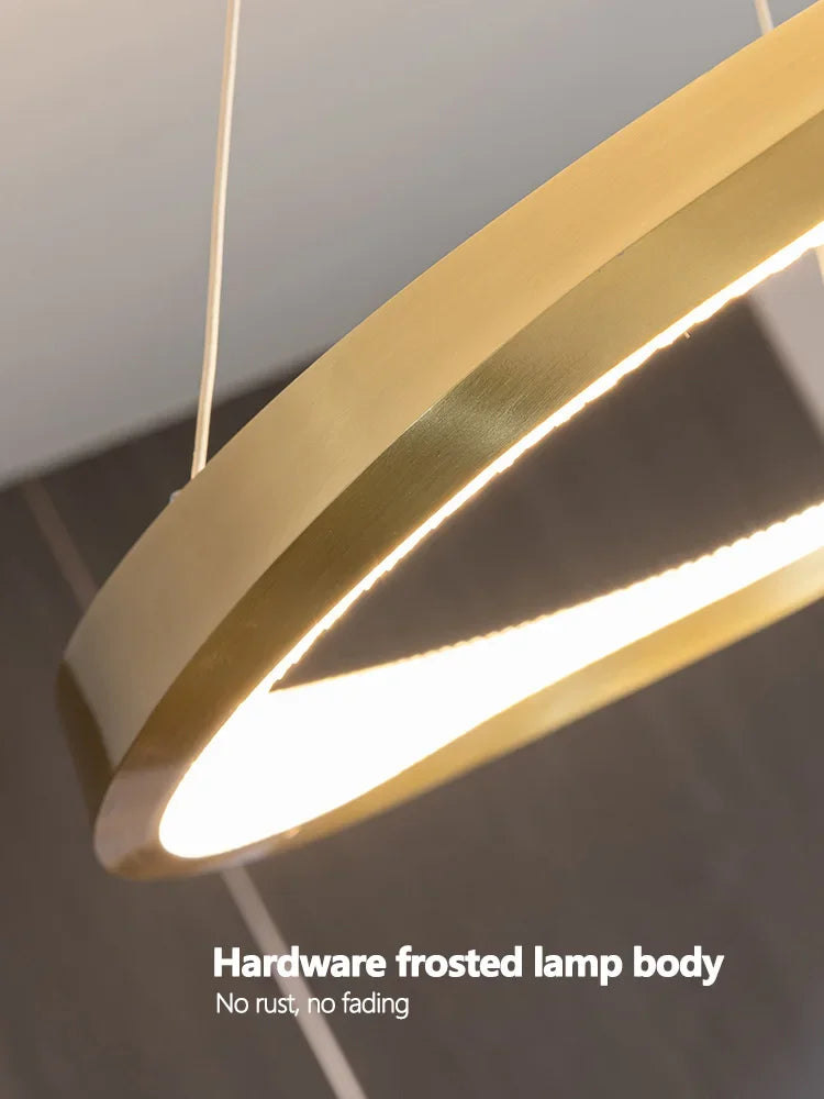 Living room lamps light luxury lamps modern minimalist atmosphere minimalist circle combination hall Italian ring chandelier - vue 6 sur 12