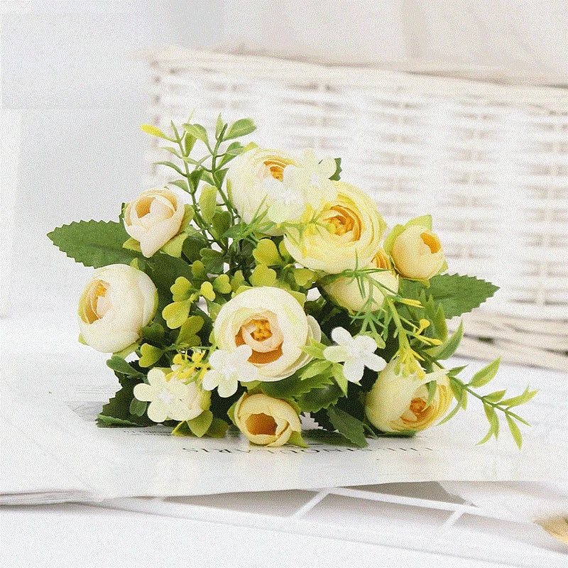 bouquet de roses artificielles en soie pour décoration élégante - vue 10 sur 10