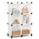 SONGMICS 6 Cube Storage Unit, Modular Plastic Cube Storage Organizer with Feet, Shoe Rack, Each Cube 30 x 30 x 30 cm
