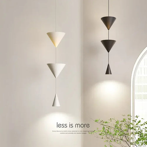 SANDYHA minimaliste noir blanc chevet suspension moderne Restaurant maison Led salon salle à manger Bar comptoir lampe conique - vue 3 sur 8