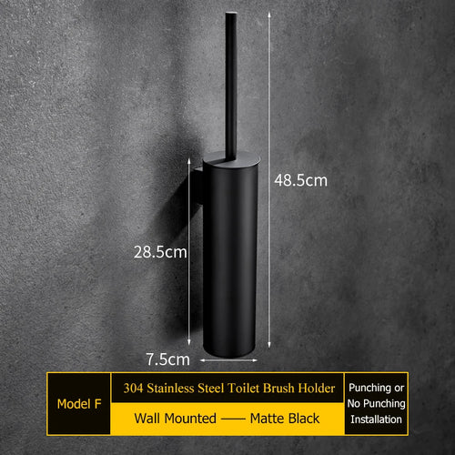 porte-brosse mural en acier inoxydable pour salle de bain - vue 10 sur 14
