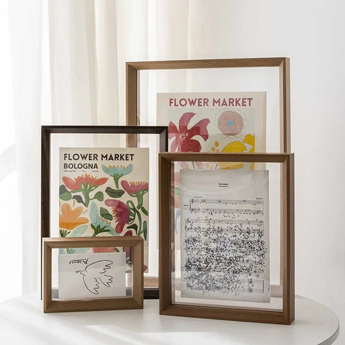 cadre photo double face en bois et acrylique pour bureau - vue 2 sur 10