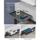 VASAGLE Double Bed Frame, Metal Bed Frame, with Bedside Shelves, Guest Bed Frame, for 140 x 200 cm Mattresses, Easy Assembly