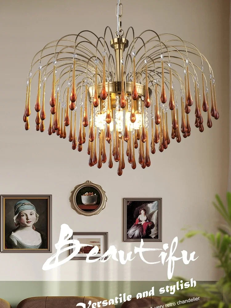 lustre en cristal rétro pour un intérieur romantique et élégant - vue 6 sur 11