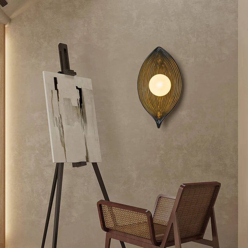 Wabi Sabi-Creative Boat LED Wall Light, Interior Resin Decorative Light, Designer, Hotel, Villa, Cafe, Aisle, G4 - vue 4 sur 9