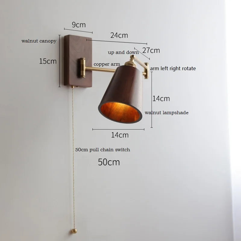 Applique murale LED en bois de frêne et de noyer - vue 11 sur 23