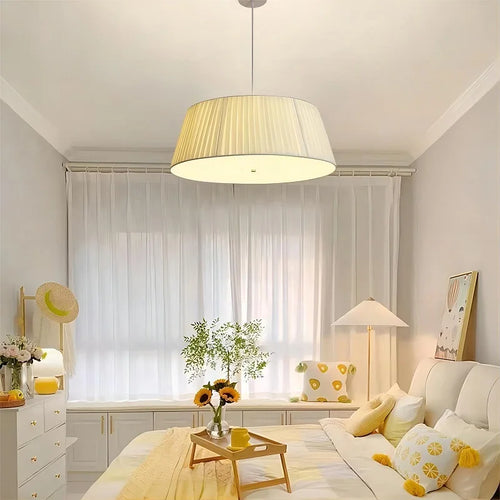 Plafonnier en tissu Simple nordique tout en cuivre
