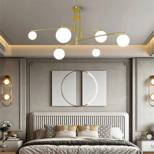 Minimalist glass chandelier in Nordic style for interior decoration - vue 5 sur 14