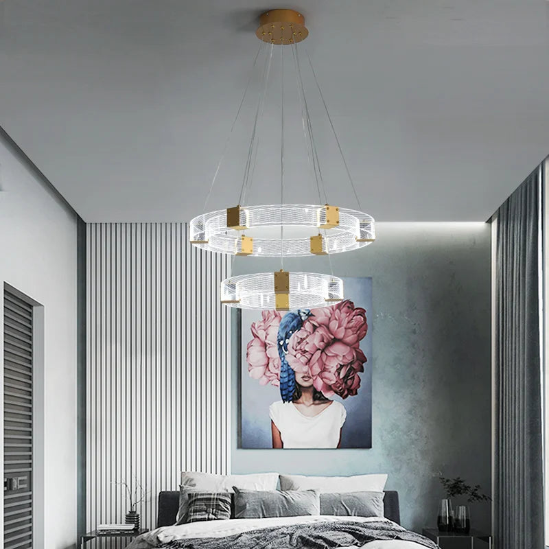 lustre moderne en cristal design nordique pour décoration intérieure - vue 6 sur 10