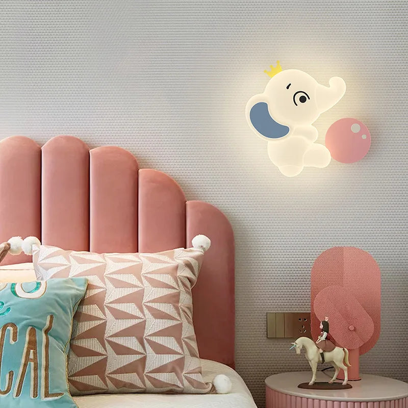 appliques murales led mignonnes en forme d'éléphant pour enfants - vue 4 sur 12