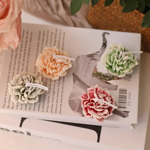 bougie 3d fleur dœillet décoration aromathérapie et cadeaux