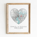 carte de ville personnalisée cadeau romantique pour lui