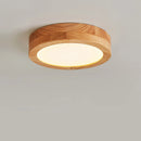 plafonnier led rond simple en bois décor nordique lampen