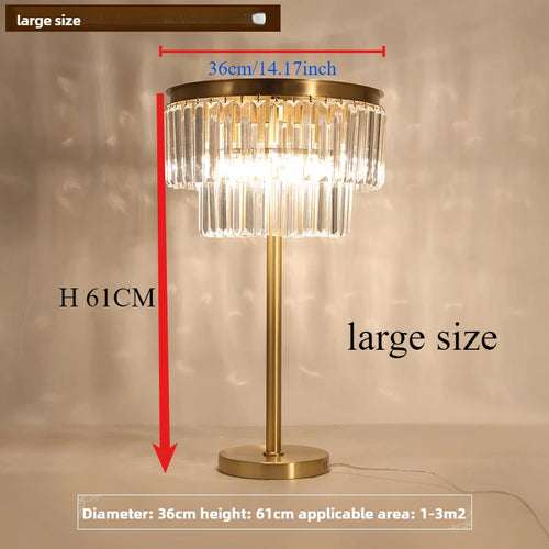 lampe de bureau en cristal de cuivre design moderne luxe - vue 9 sur 9
