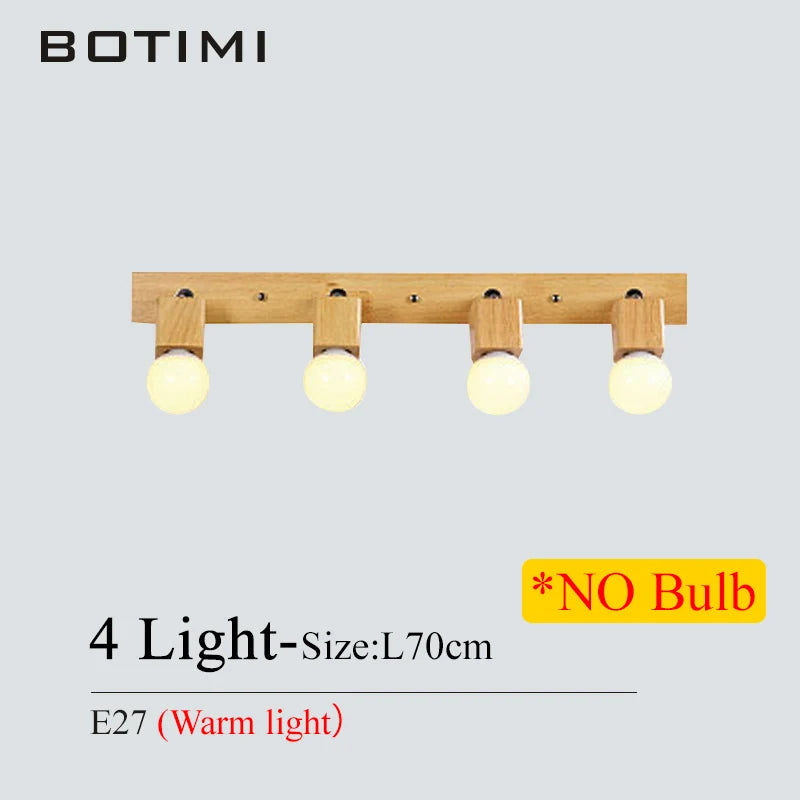 botimi triple applique miroir bois base nordique ajuster hôtel lumières murale - vue 10 sur 10