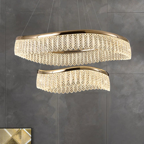 Minimalist Nordic style LED crystal chandelier - vue 4 sur 12
