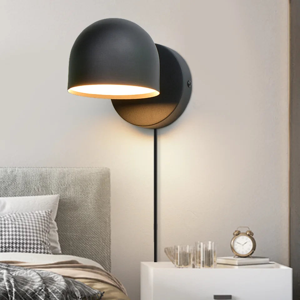 applique murale led avec variateur tactile rotatif 350° et prise de chevet - vue 2 sur 16