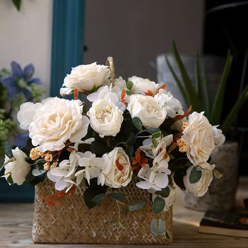 bouquet de fleurs artificielles pour décorations de mariage et automne - vue 2 sur 12