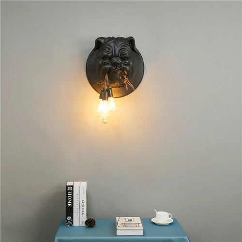 applique murale en résine décorative avec tête de chien nordique