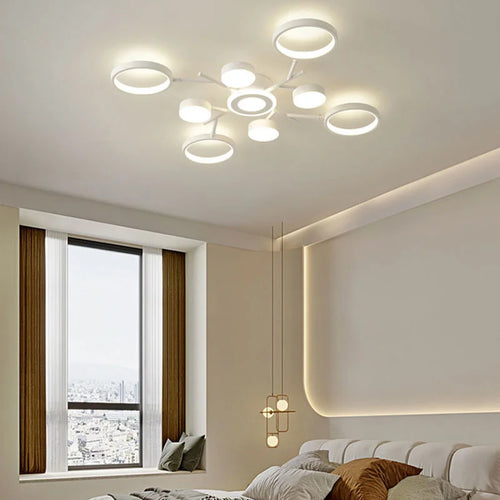 Plafonnier led télécommande simple blanc décoratif 2023 - vue 4 sur 9