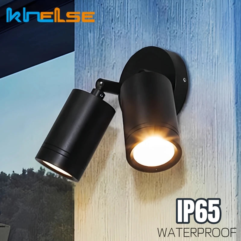 spot led extérieur double tête étanche pour jardin balcon clôture - vue 2 sur 9