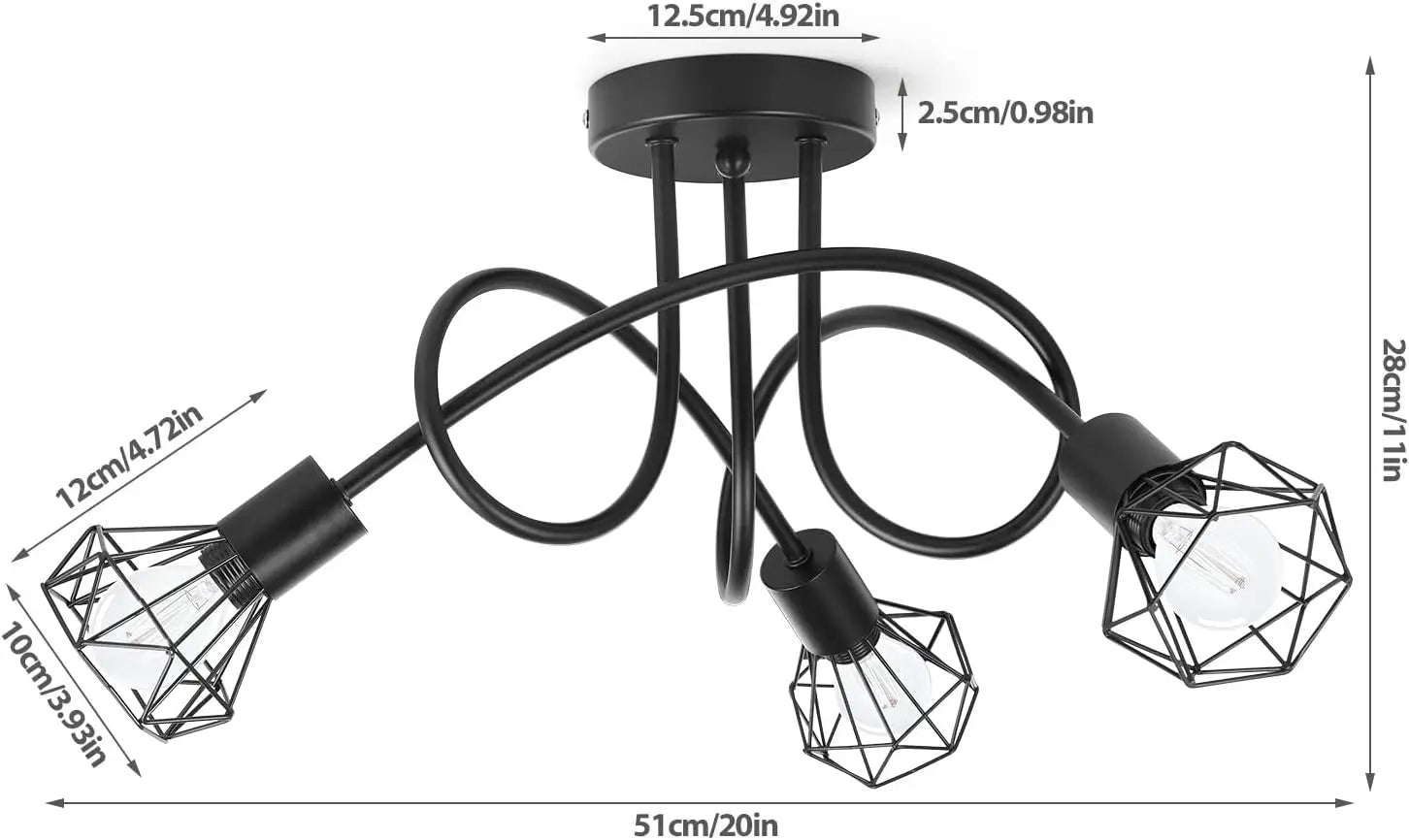 LED E14 Modern Spider Lamp for Home Decoration, Simple Lighting, Roof Lamp for Bedroom, Dining Room and Living Room - vue 2 sur 7