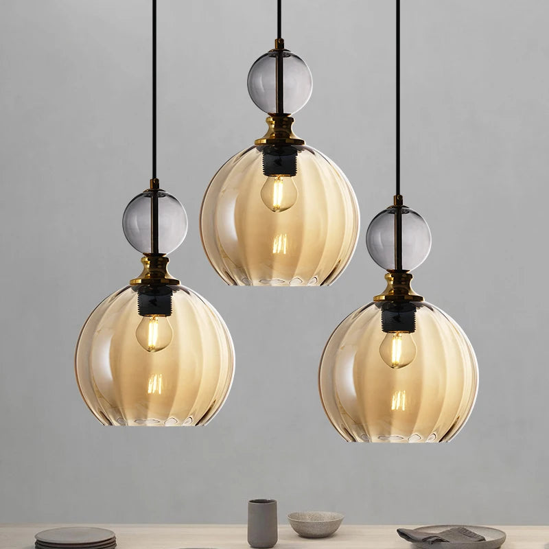 LED moderne couleur nordique bonbons suspension lumières pour chambre chambre d'enfants simple tête verre lampes suspendues luminaires de décoration intérieure - vue 3 sur 14