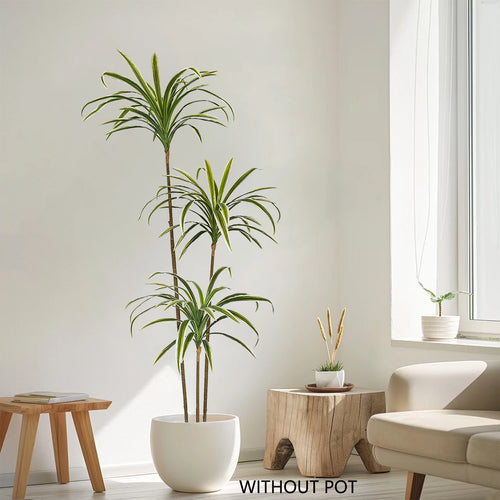 Set of 3 artificial dracaena plants for realistic decoration - vue 3 sur 20