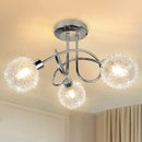 Depuley Plafonnier semi-encastré à 3 lumières - Lustre Spoutnik avec abat-jour en fil de forme globe pour chambre à coucher