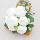 7 Heads Artificial Peony Bouquets Wedding Flowers Arrangement,Blue Red White Silk Peonies Flower Home Office Table Decoration